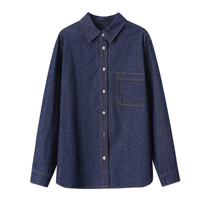 Damen Denim-Überjacke Lässig Blau Eveloria