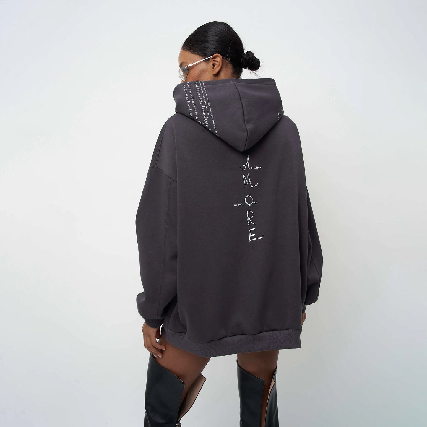 Damen Oversized Hoodie mit Schriftzug Eveloria