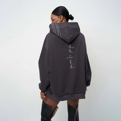 Damen Oversized Hoodie mit Schriftzug Eveloria
