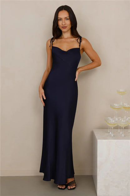 Damen Abendkleid Lang Spaghettiträger Elegantes Design