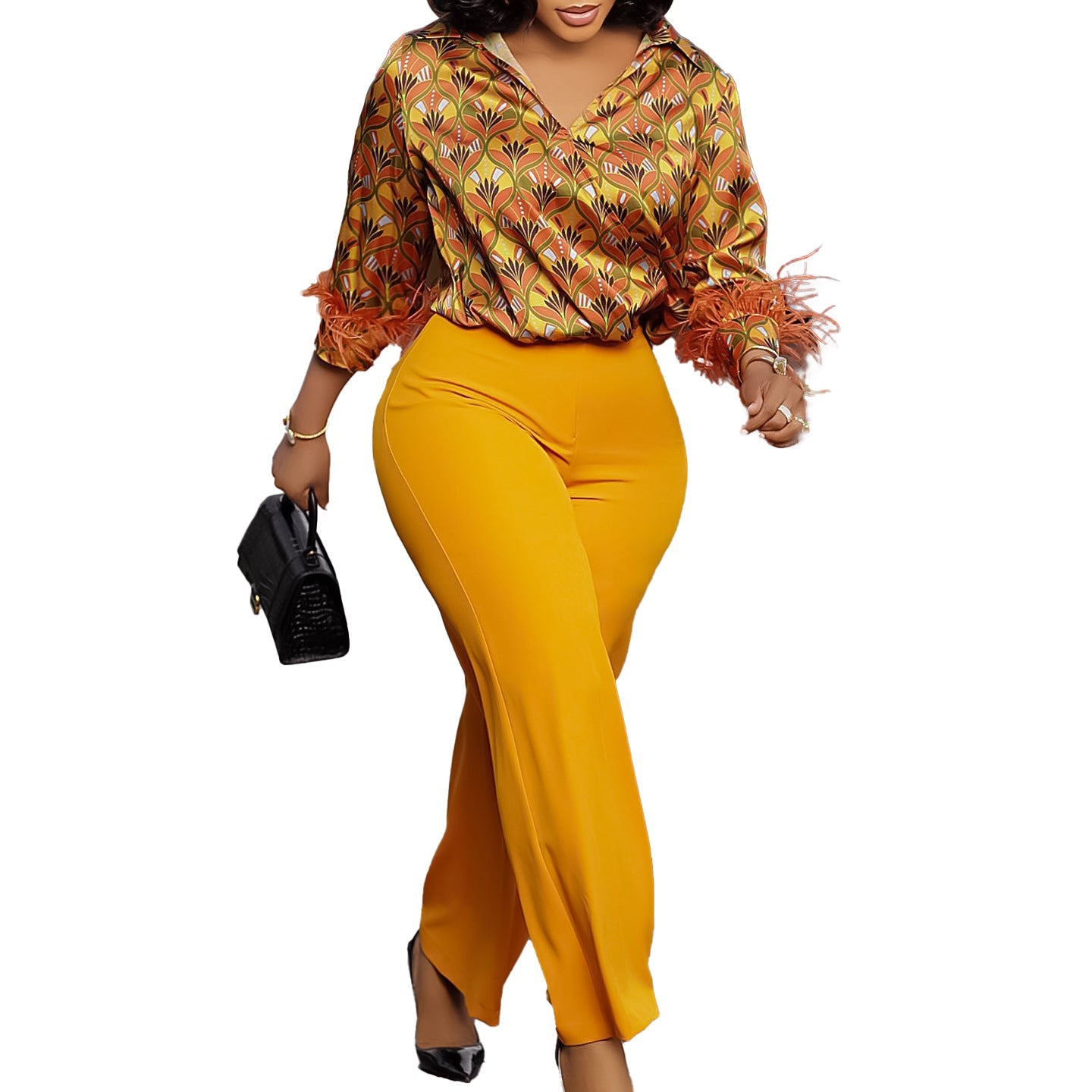 Damen Ensemble Floralmuster Elegant