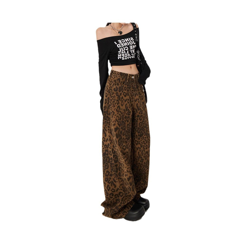Damen Leopardenhosen Weite Eveloria