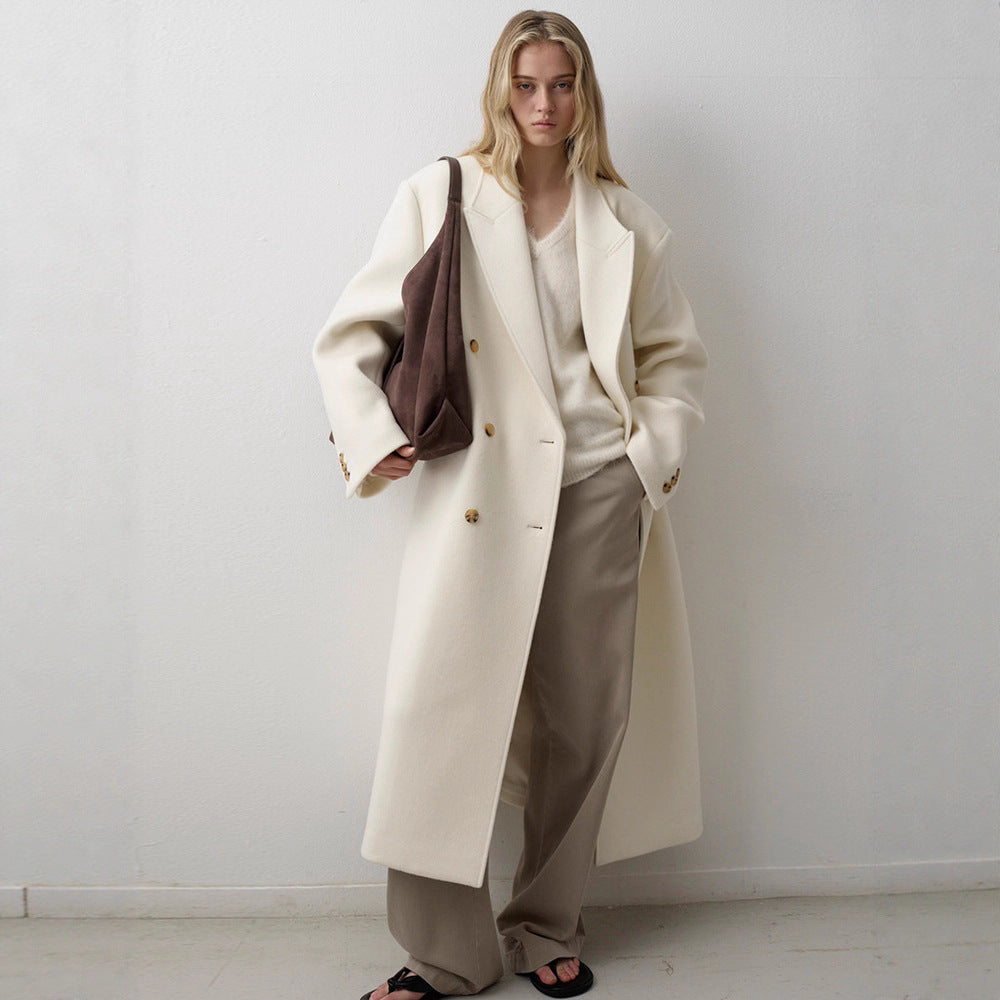 Damen Oversized-Mantel Doppelter Knopf Eveloria