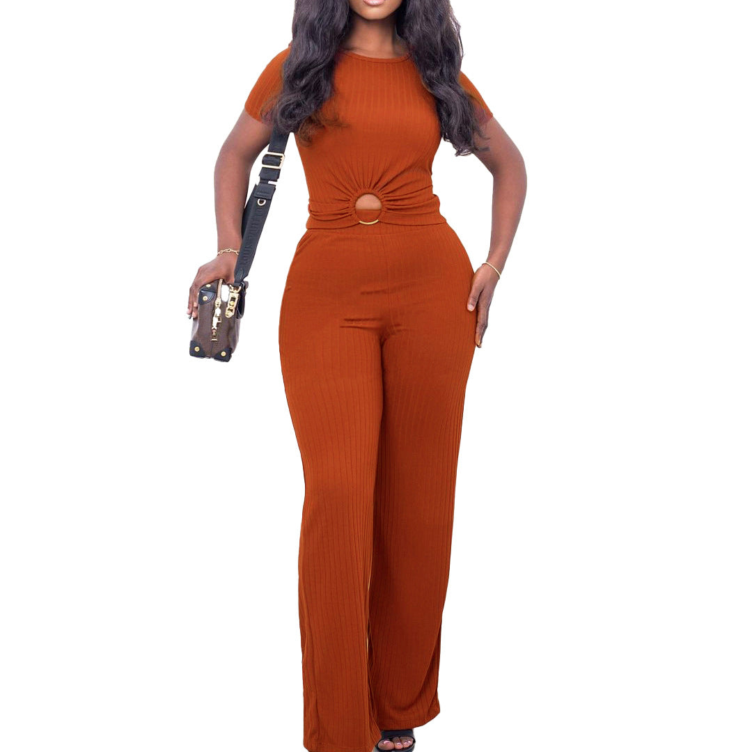 Damen Jumpsuit Hochgeschnitten Mit Schlitz Eveloria
