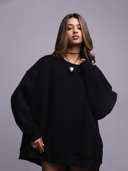 Eveloria Damen Oversized Sweatshirt Weiches Innenfutter Lässiger