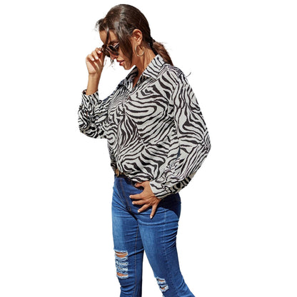 Damen Hemd Zebramuster Eveloria