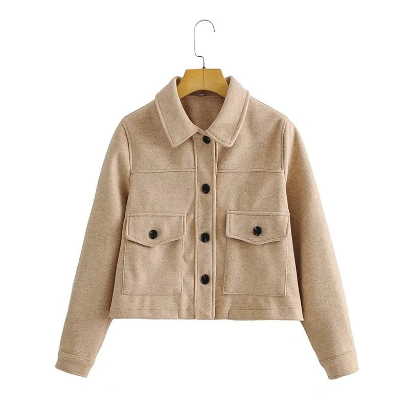 Damen Kurzjacke Modisch Taschen Eveloria