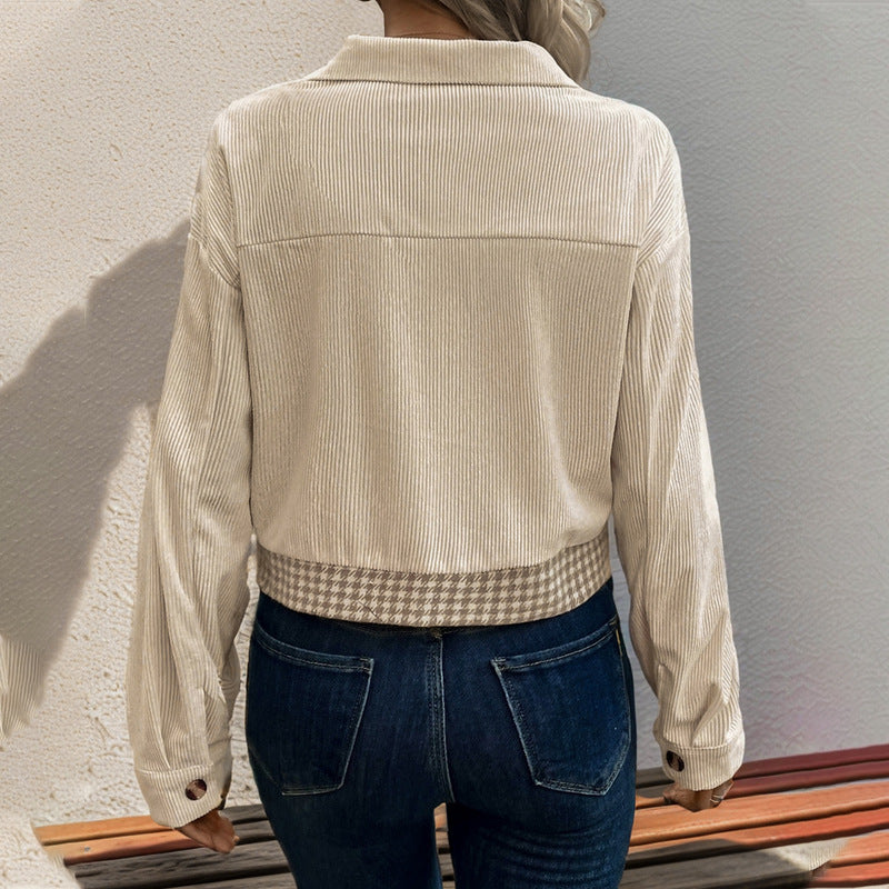Damen Karojacke Modischer Schnitt Mit Taschen Eveloria