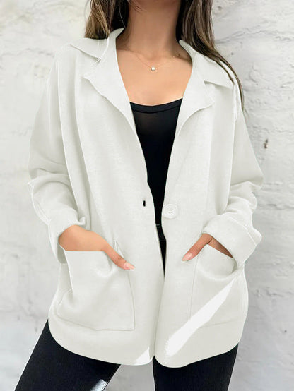 Damen Oversized Blazerjacke Lässiger Schnitt Praktische Taschen
