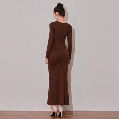 Damen Maxikleid Asymmetrischer Ausschnitt Drapierung