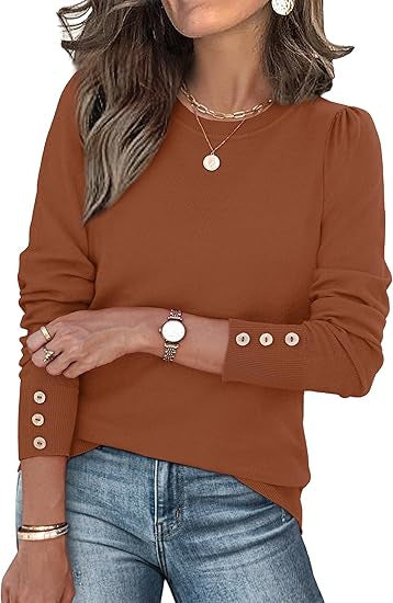Damen Pullover Lässig Knopfdetails Eveloria