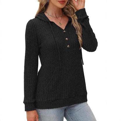 Damen Kapuzenpullover Kuschelfleece Knöpfe Taschen Beige