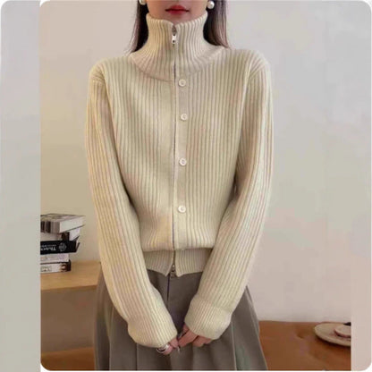 Damen Rippstrickpullover Elegantes Design Eveloria - Eveloria