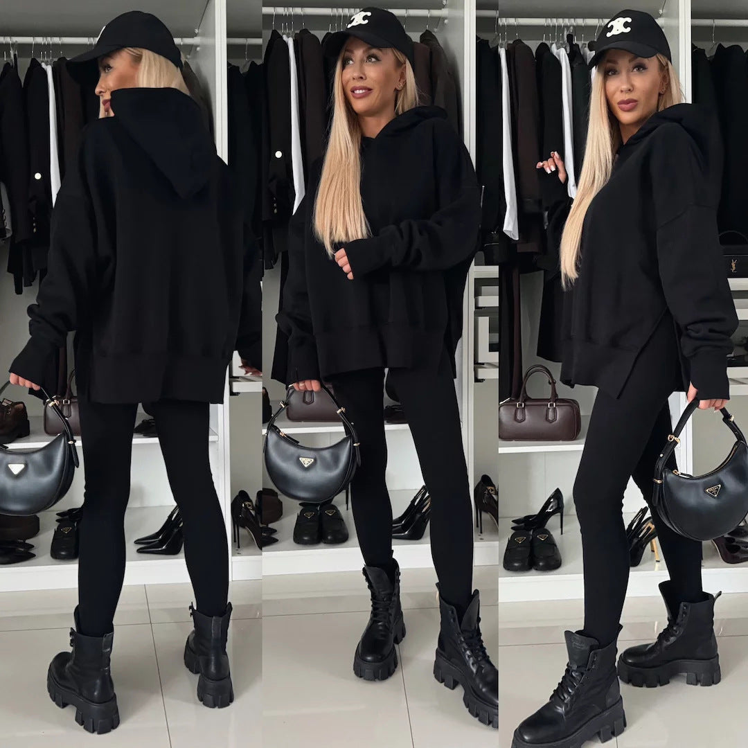 Damen Oversized Kapuzenpullover Leopardenmuster Eveloria