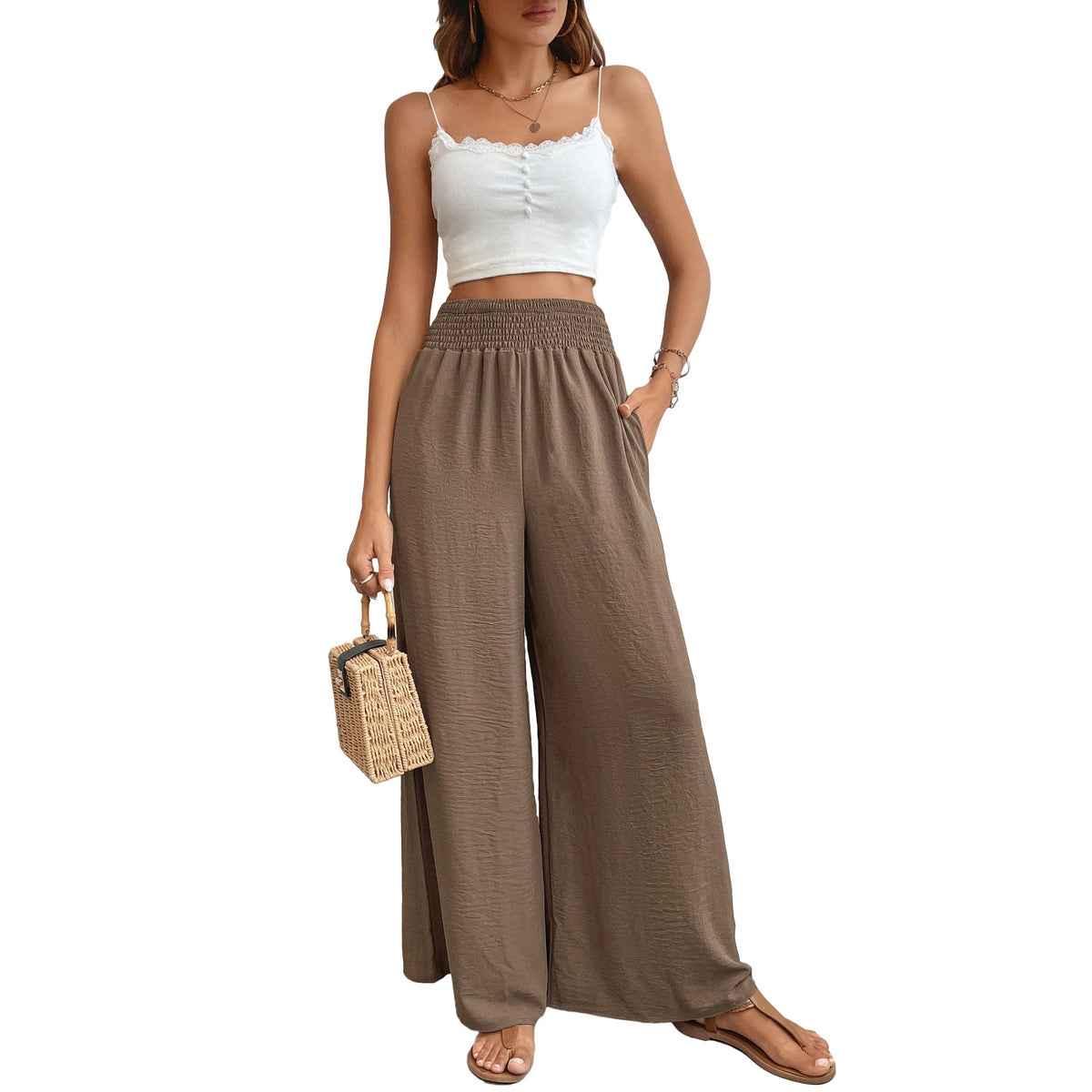 Damen Palazzo-Hose Weite Bein Eveloria