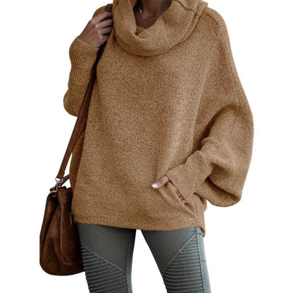 Damen Rollkragenpullover Lässig Weite Ärmel Eveloria