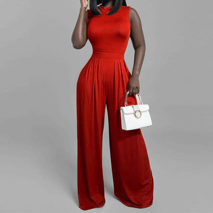 Damen Jumpsuit Weites Bein Florales Design Eveloria