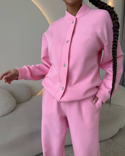 Damen Freizeitset mit Blusenjacke und weiten Hosen Eveloria