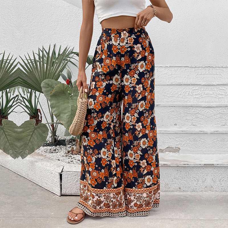 Damen Blumenhosen Weite Baumwolle Eveloria - Eveloria