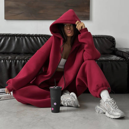 Damen Hoodie Jogginghose Kombination Baumwolle