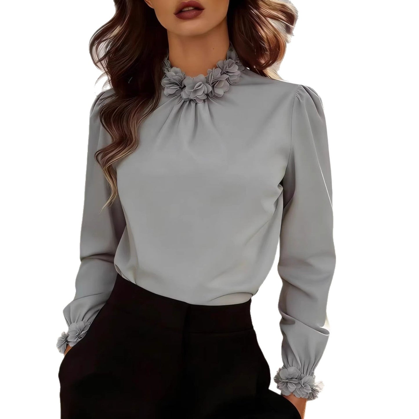 Damen Bluse mit Floralmuster und Volants