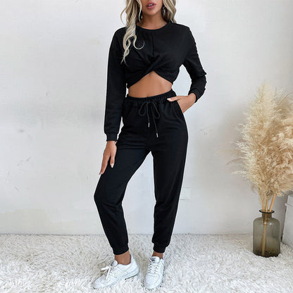 Damen Jumpsuit Elastischer Bund Knoten-Detail Eveloria