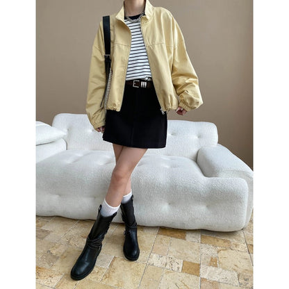Damen Lässige Übergangsjacke Bequem Taschen Eveloria