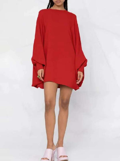 Damen Oversized Kleid Weit Ärmel Schwingender Saum Eveloria
