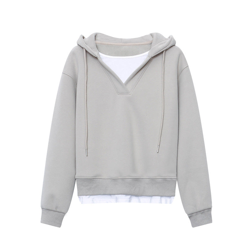 Damen Kapuzenpullover V-Ausschnitt Modern Zeitlos Eveloria