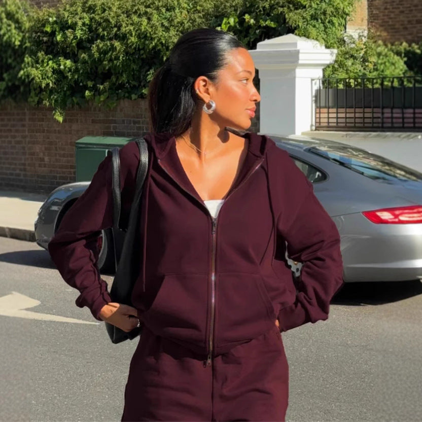 Damen Sweat-Set Komfort aus Baumwolle Grau