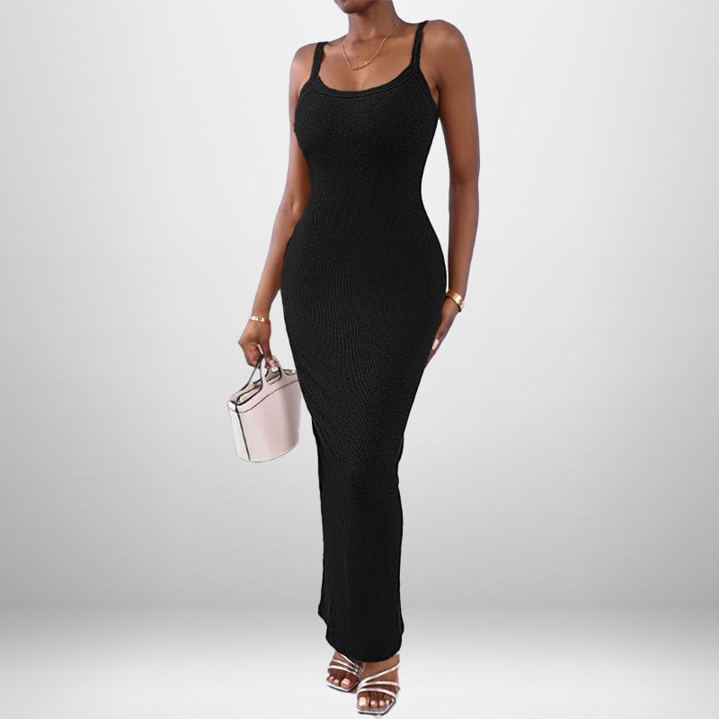 Damen Maxikleid Spaghetti-Träger Elegantes Figurkleid Eveloria