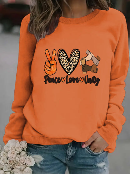 Damen Sweatshirt Peace Love Unity Motiv Eveloria