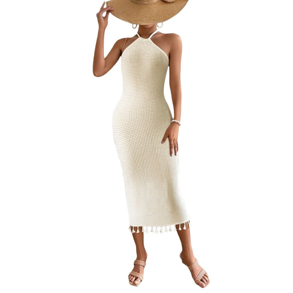 Damen Strickkleid Halsnaher Träger Eveloria