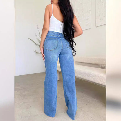 Damen Vintage Jeans Destroyed-Style Hochwand