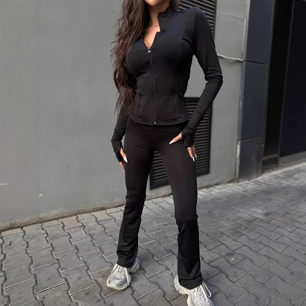 Damen Sportjacke Hochkragen Funktionstaschen Eveloria