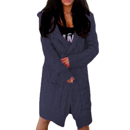 Damen Grobstrick-Cardigan Weich Mit Taschen Beige Eveloria