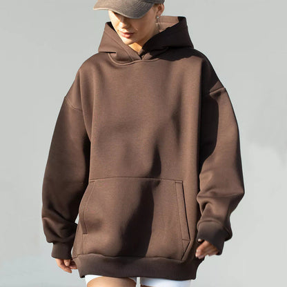 Damen Oversize Kapuzenpullover Baumwollmix Eveloria