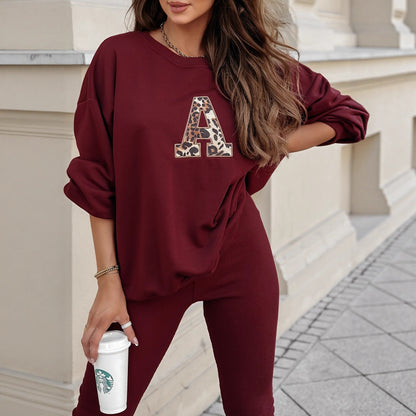 Damen Sweatshirt Leoprint Lässig Schwarz Eveloria - Eveloria