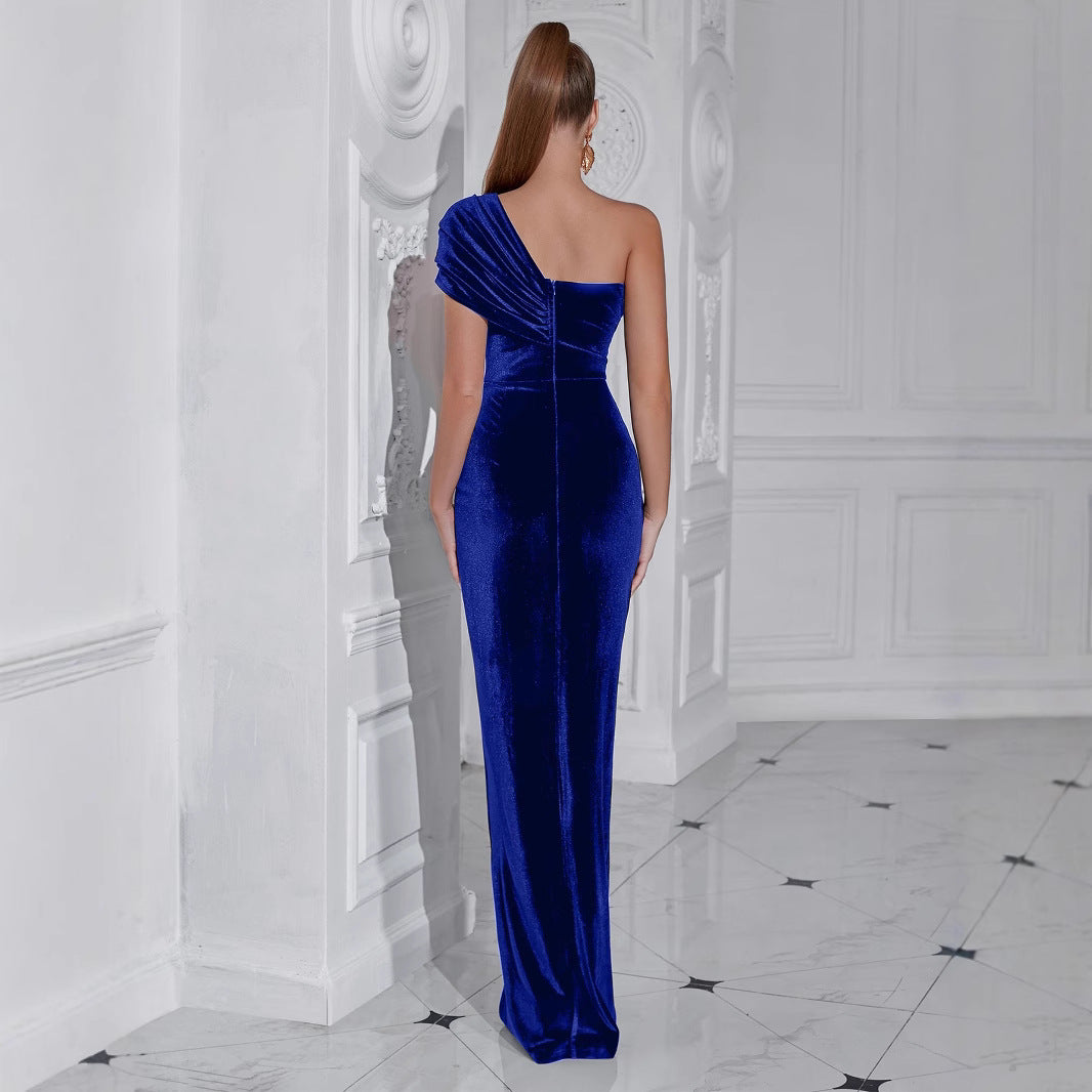 Damen Abendkleid Schulterfrei Seide Eveloria