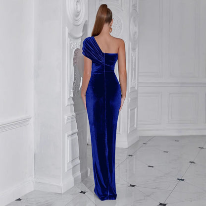 Damen Abendkleid Schulterfrei Seide Eveloria