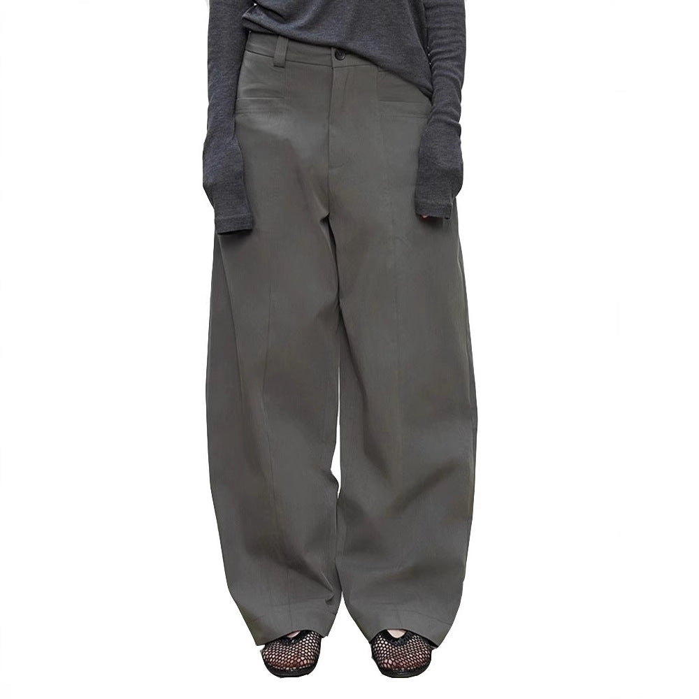 Damen High-Waist-Hose Weite Passform Strukturiert Eveloria