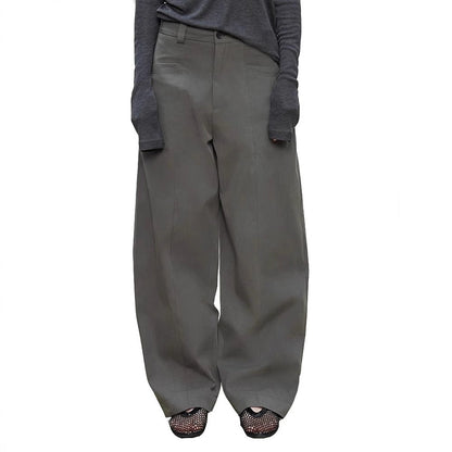 Damen High-Waist-Hose Weite Passform Strukturiert Eveloria