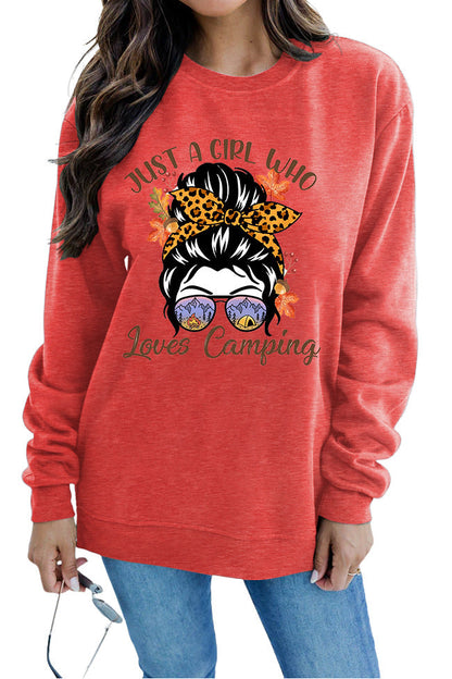 Damen Sweatshirt Campingmotiv Eveloria