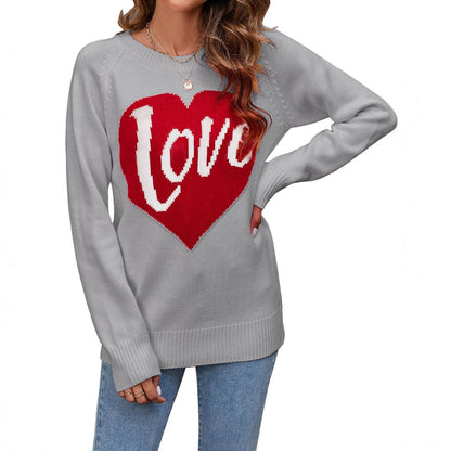 Damen Strickpullover Herz-Design Eveloria
