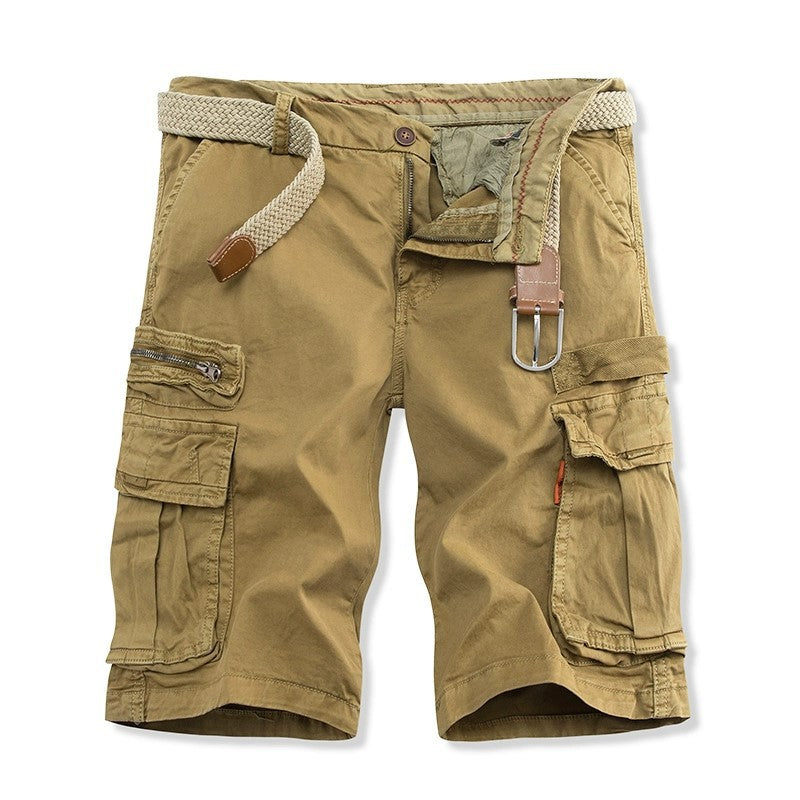 Herren Cargo-Shorts Robust Mit Multi-Taschen Olivgrün Eveloria