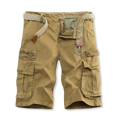 Herren Cargo-Shorts Robust Mit Multi-Taschen Olivgrün Eveloria