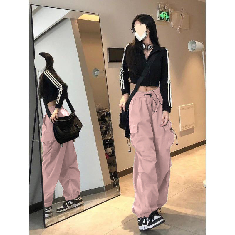 Damen Cargo-Hose Weite Beinprachtische Taschen