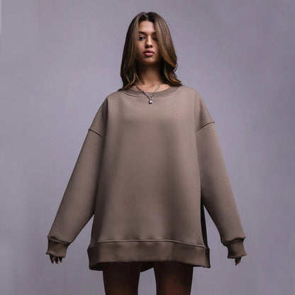 Eveloria Damen Oversized Sweatshirt Weiches Innenfutter Lässiger