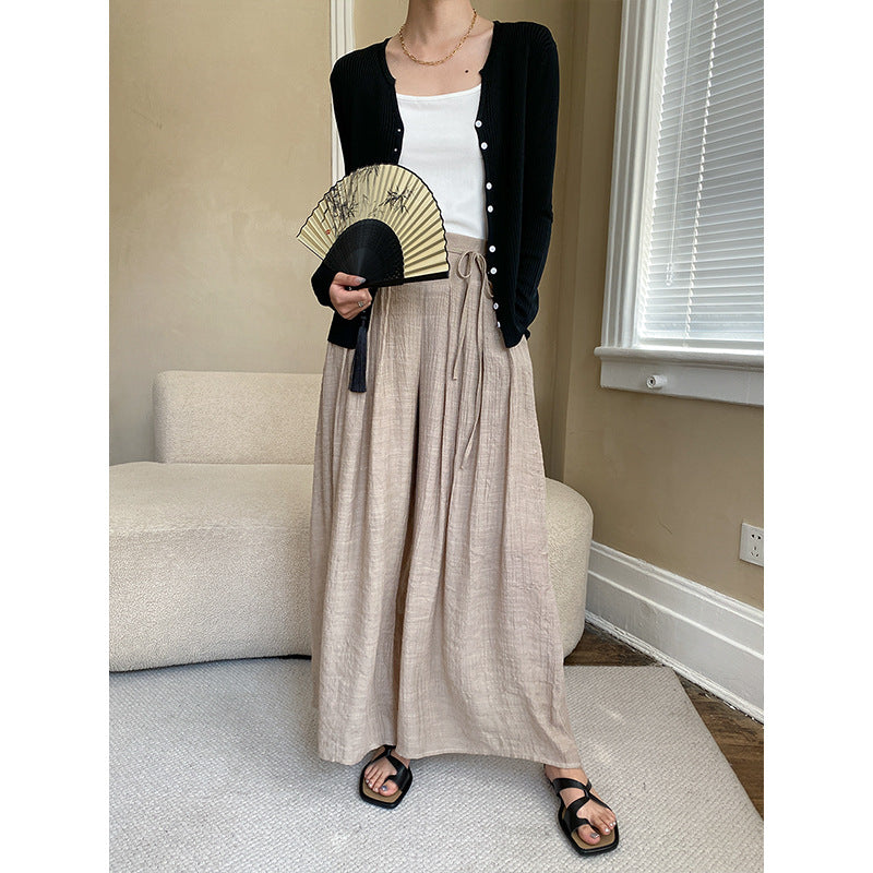 Damen Palazzo-Hose Weit Taillenknoten Eveloria