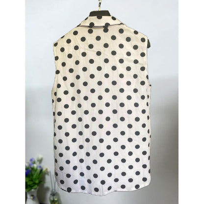 Damen ärmellose Bluse mit Punkten Eveloria